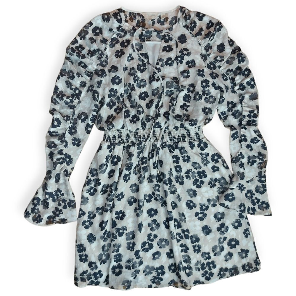 Ted Baker White Black Felici Dress Size 4 - Picture 3 of 16